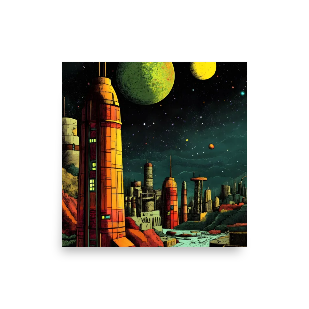 Cosmic Cityscape | Poster | 12″×12″
