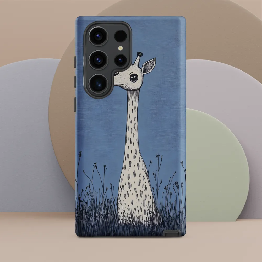 Whimsical Giraffe in Blue