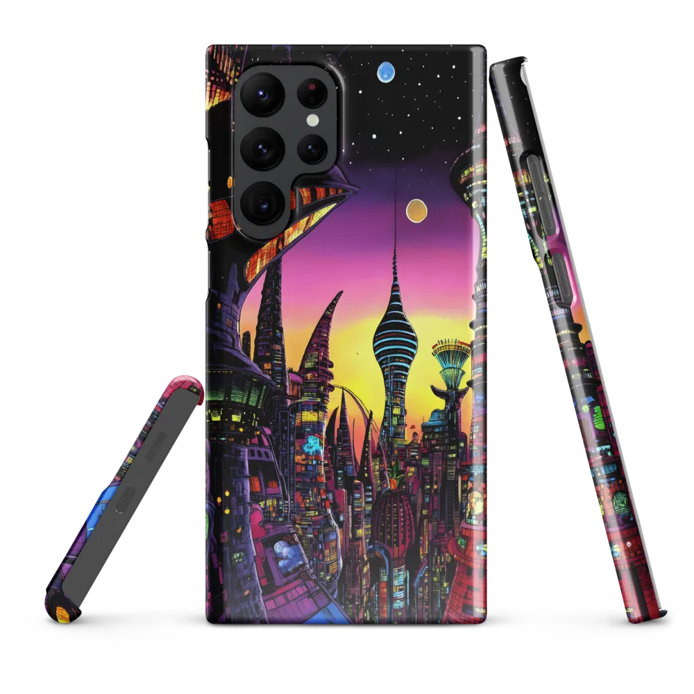 Futuristic Cityscape at Dusk | Phone Case |  S22 Ultra | Snap Case | Glossy