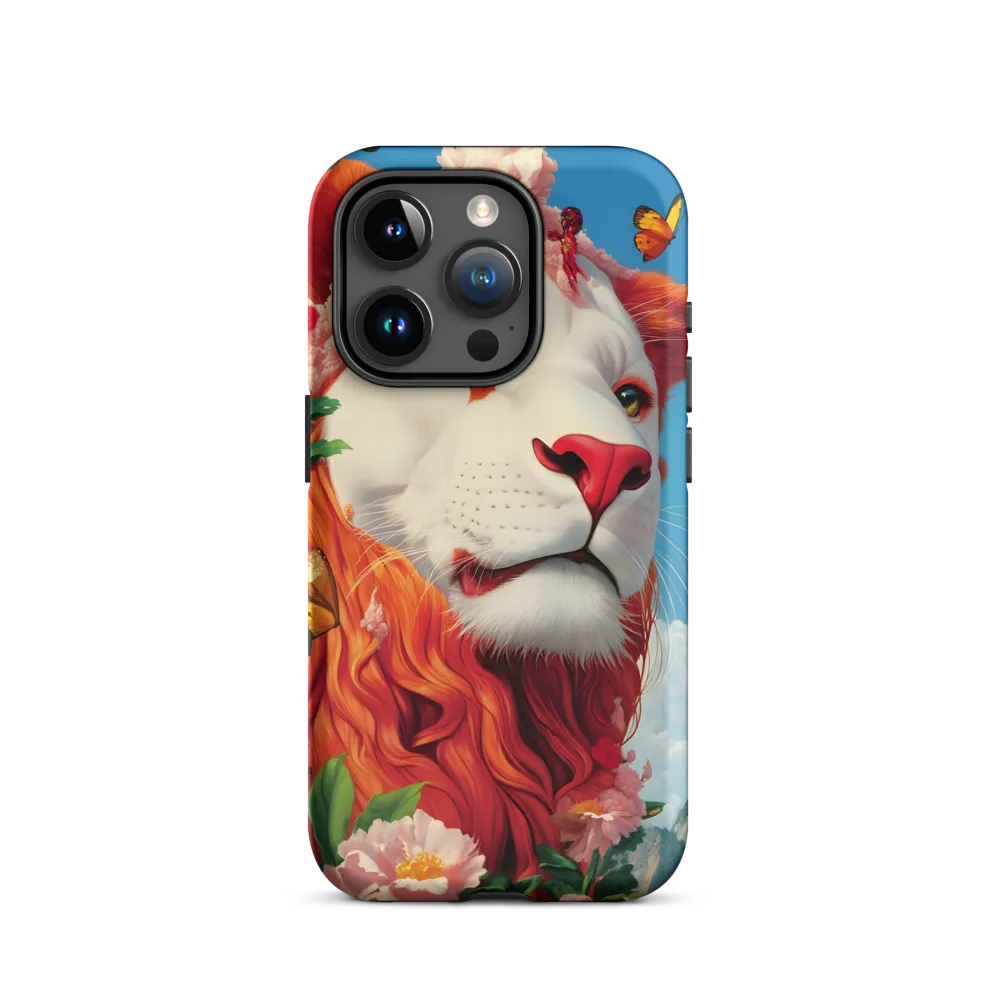 Majestic Lion Amidst Floral Splendor