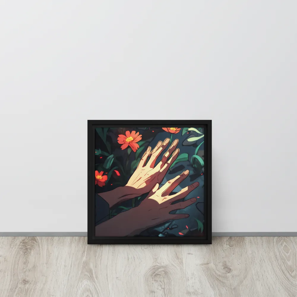 Whispers of Nature | Canvas with Black Frame | 12″×12″