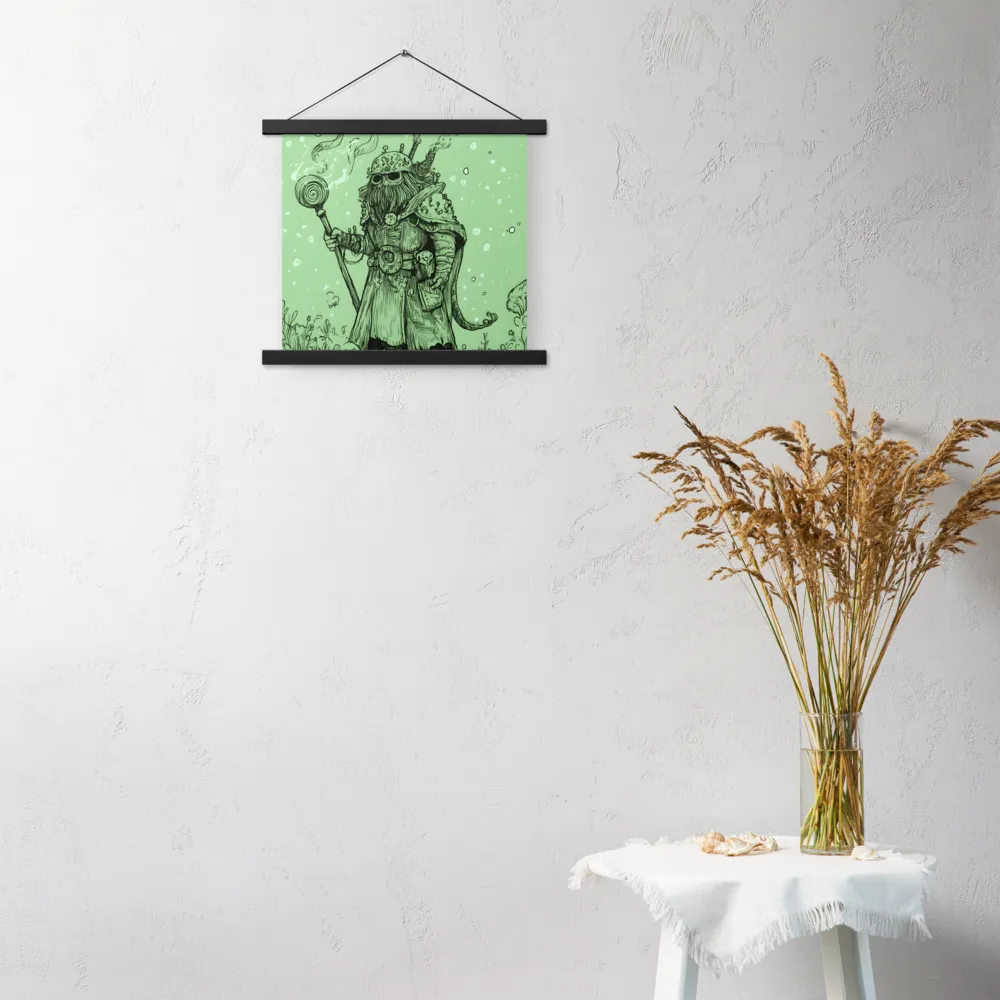The Enigmatic Wizard | Poster With Black Wood Hanger | 14″×14″
