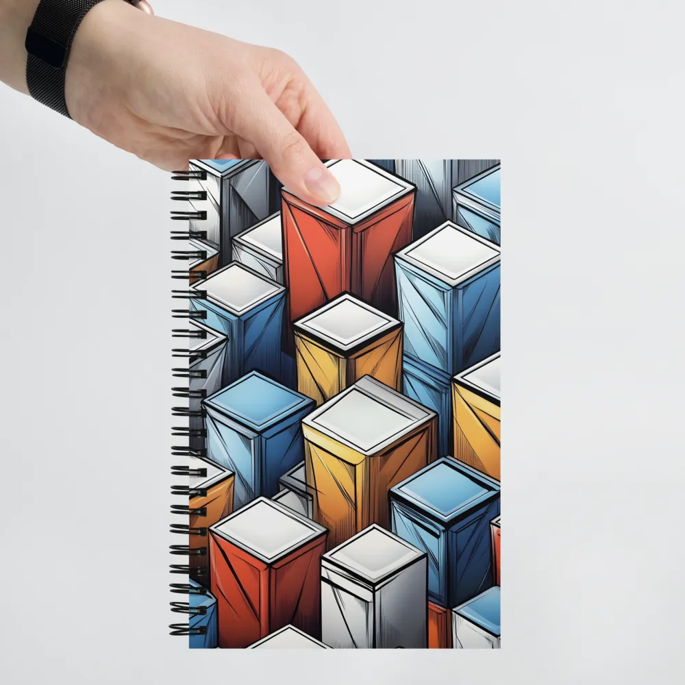 Geometry of Colorful Containers | Spiral Notebook