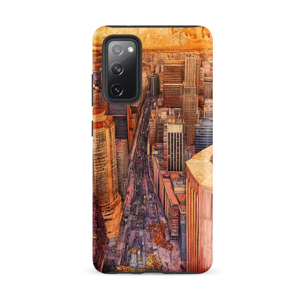 Mosaic Cityscape at Dusk