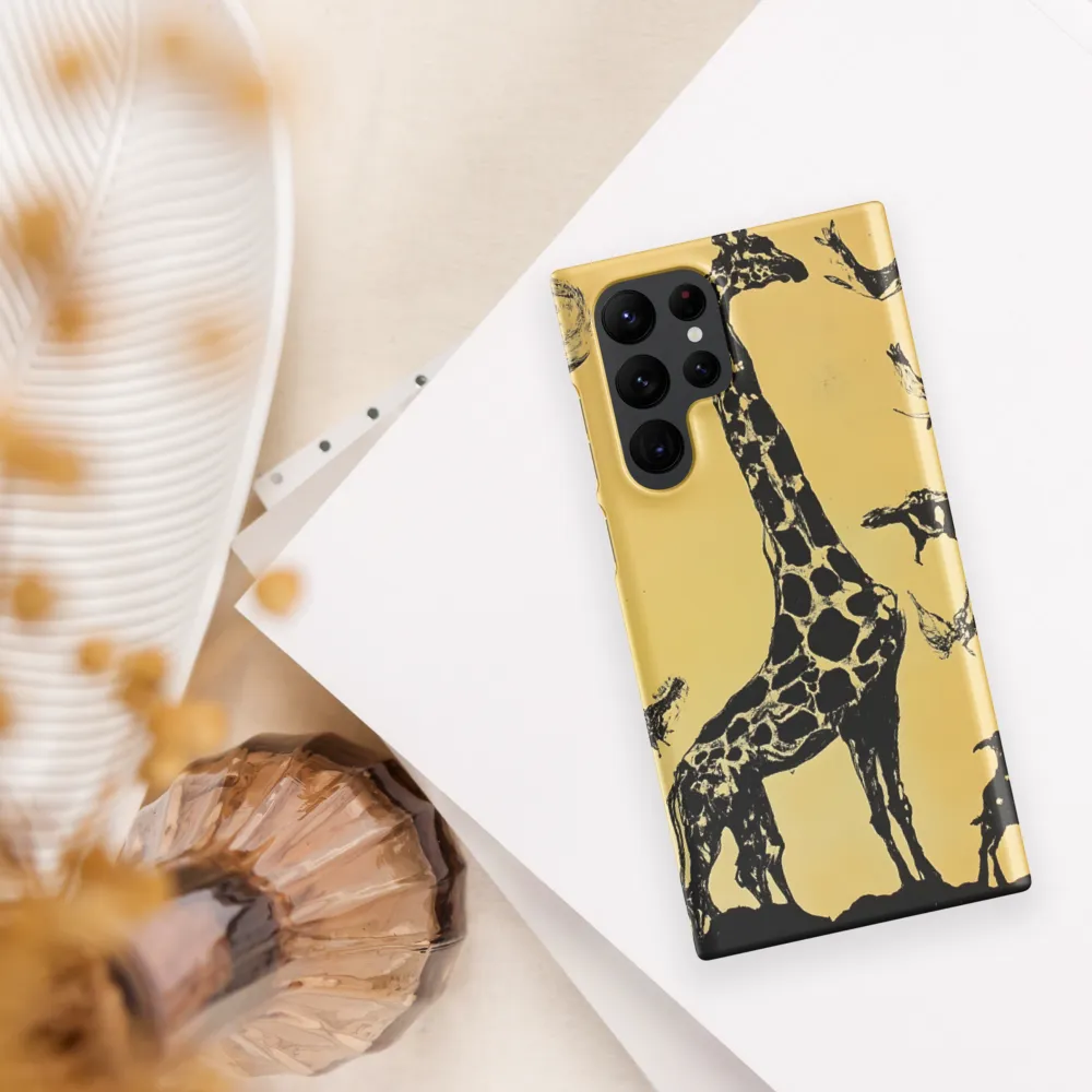 Whimsical Harmony of Giraffe and Birds
