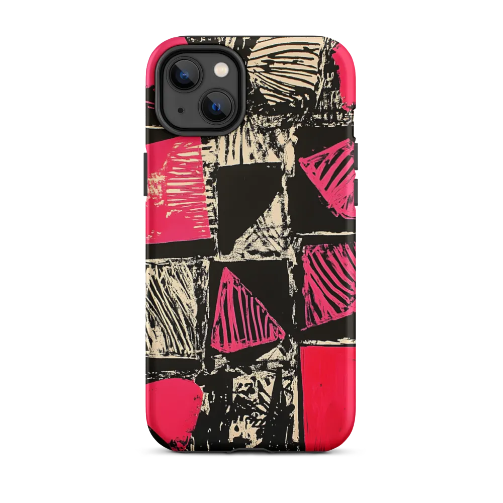 Geometric Symphony in Pink and Black
