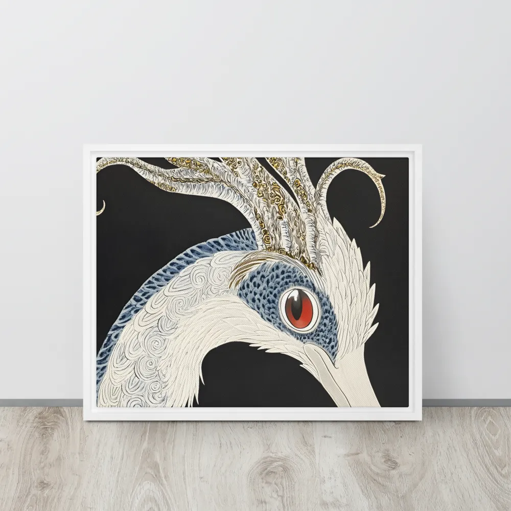 Elegance of the Majestic Peacock | Canvas with White Frame | 16″×20″