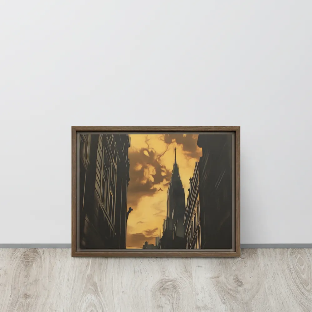 The Twilight Streets | Canvas with Brown Frame | 12″×16″