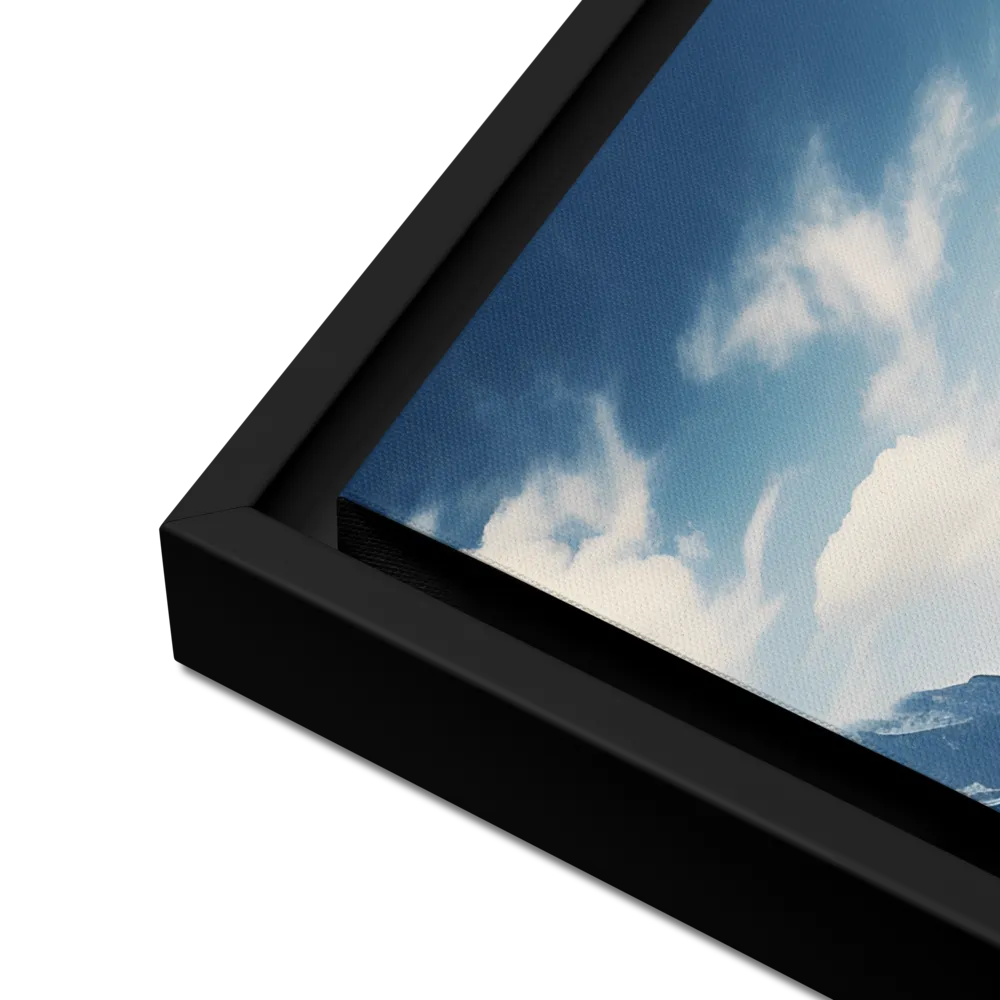 Majestic Serenity: A Landscape of Mountains and Rivers | Canvas with Black Frame | 18″×24″