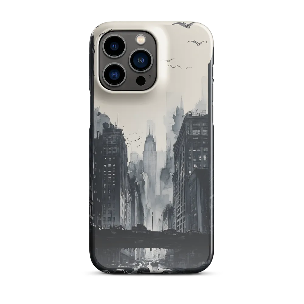 City Whispers: A Monochrome Reflection | Phone Case |  14 Pro Max | Snap Case | Glossy