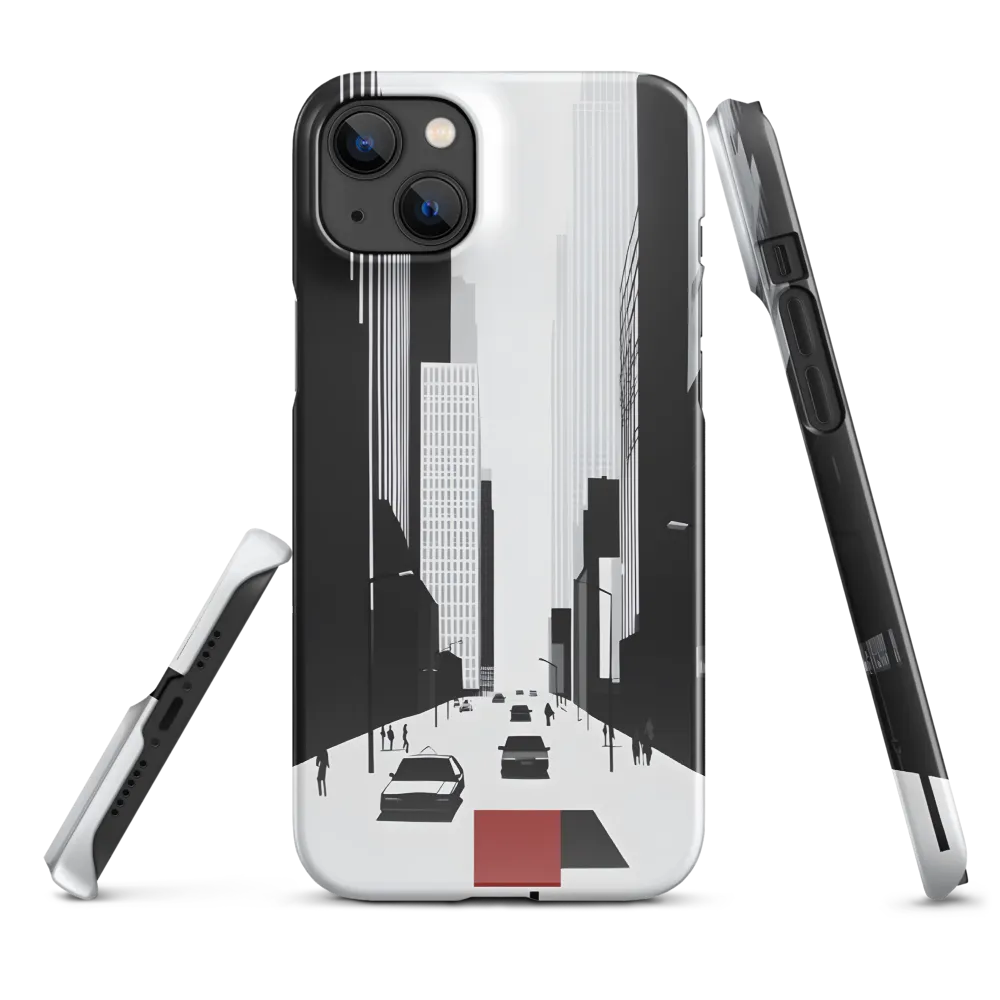 Urban Solitude: A Minimalistic Cityscape | Phone Case |  14 Plus | Snap Case | Glossy