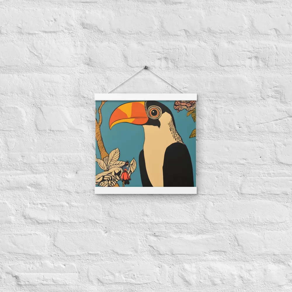 Tropical Majesty: The Toucan at Rest | Poster With White Wood Hanger | 12″×12″