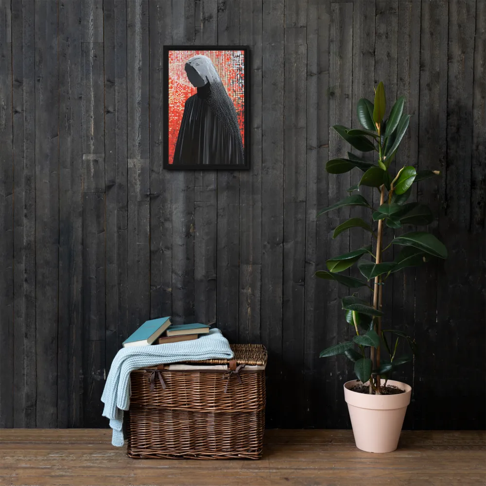 Veil of Modernity | Canvas with Black Frame | 12″×18″