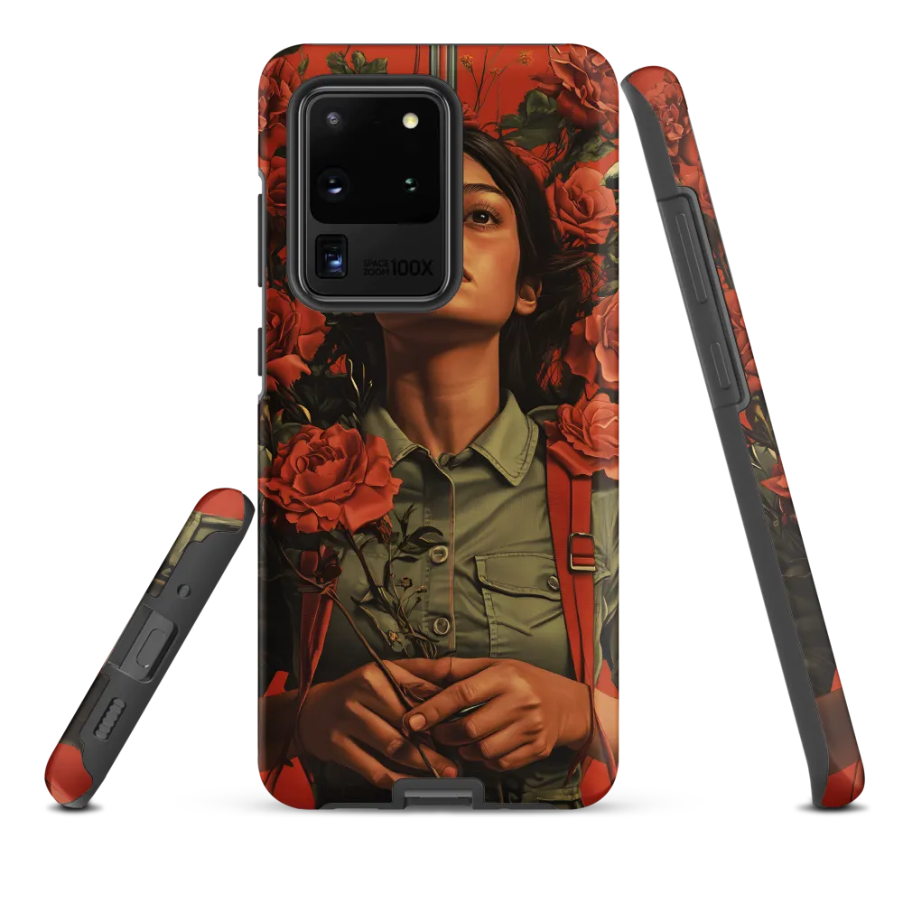 Harmony and Strength: A Portrait Among Roses