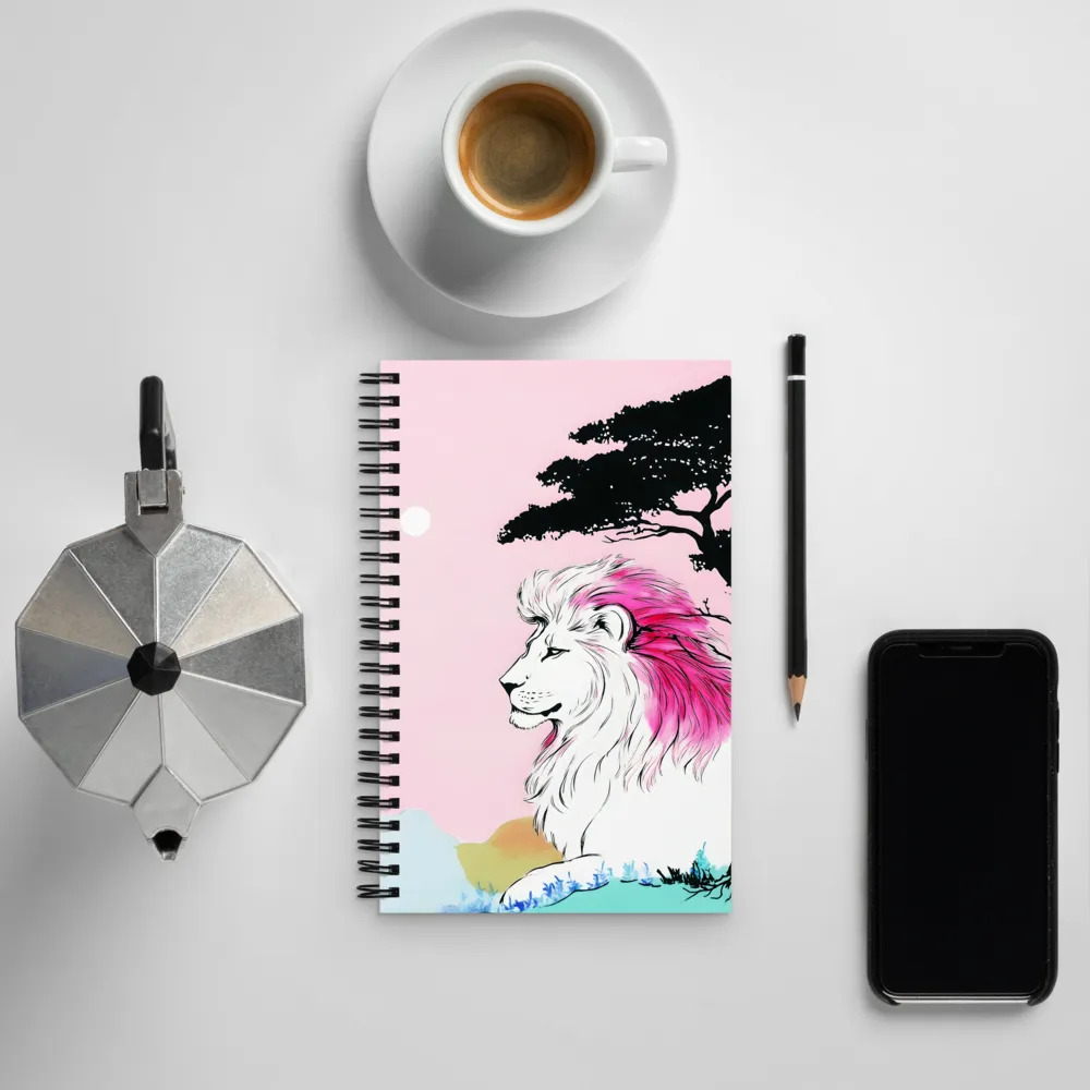 Serene Majesty: A Lion's Profile | Spiral Notebook