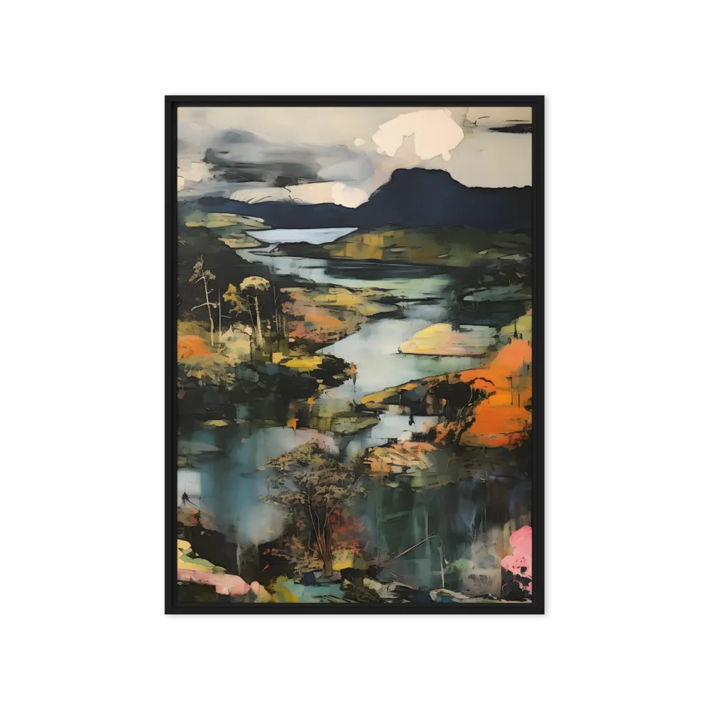 Harmony of Nature: An Abstract Journey | Canvas with Black Frame | 20″×28″