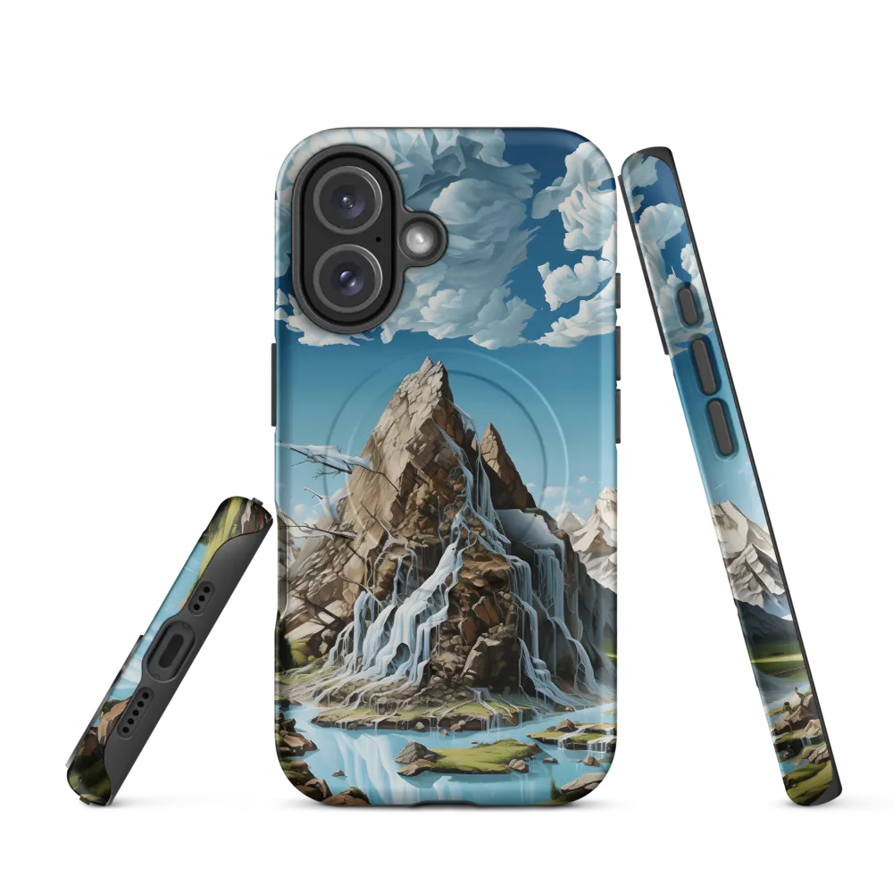 Majestic Cascade: A Mountain Masterpiece | Phone Case |  16 | MagSafe® Tough Case | Matte