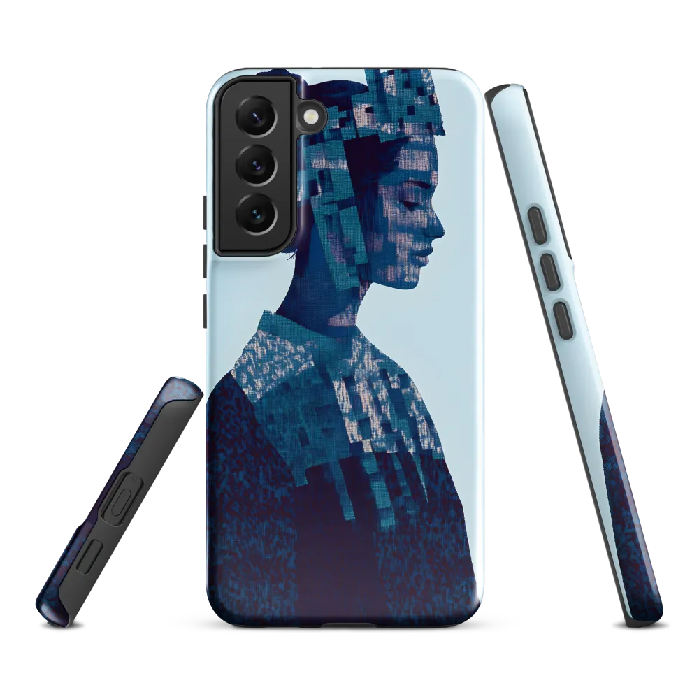 Digital Portrait in Abstract Blue