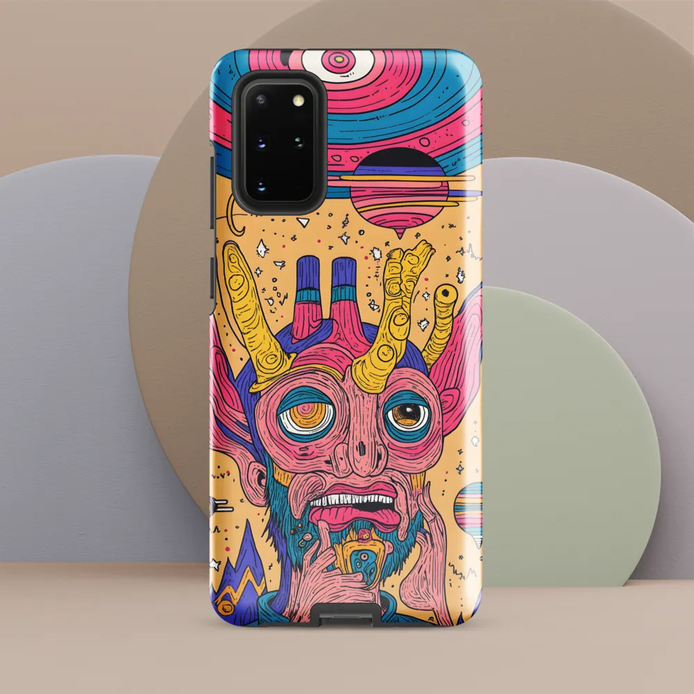 Horned Portrait on a Peach Field