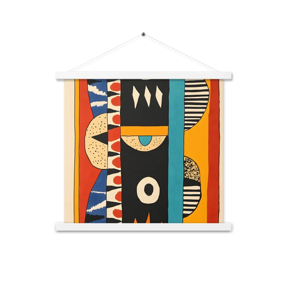 Playful Geometry: A Modern Abstract Exploration | Poster With White Wood Hanger | 18″×18″