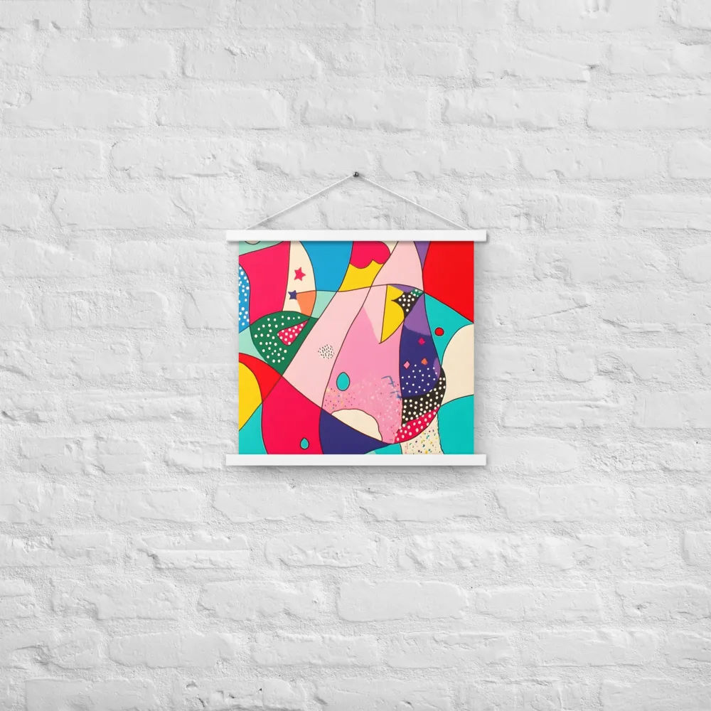 Playful Geometry in Color | Poster With White Wood Hanger | 18″×18″