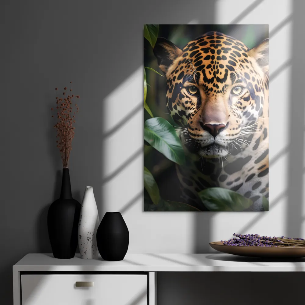The Intensity of Nature: A Jaguar’s Gaze | Metal Print | 20″×30″