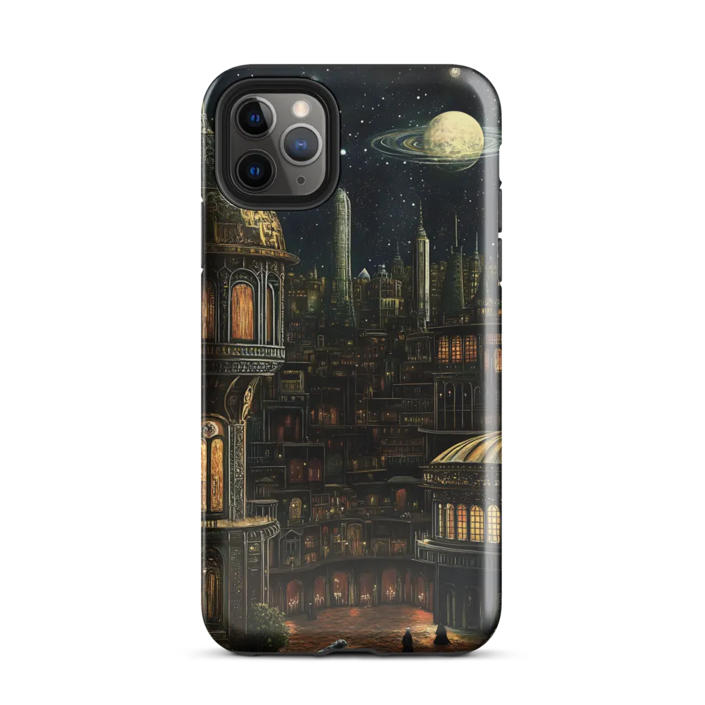 Celestial Enigma: A Surreal Cityscape | Phone Case |  11 Pro Max | Tough Case | Glossy