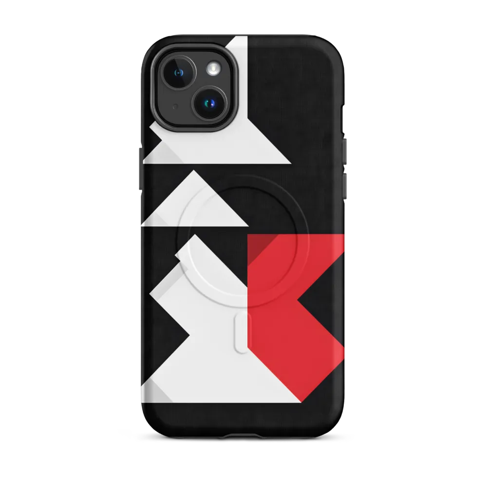 Geometric Symphony in Contrast | Phone Case |  14 Plus | MagSafe® Tough Case | Matte
