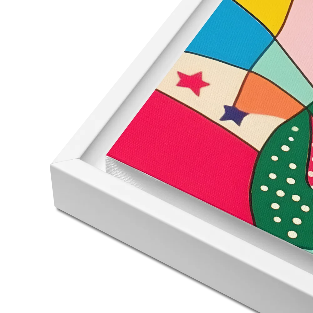 Playful Geometry in Color | Canvas with White Frame | 16″×20″