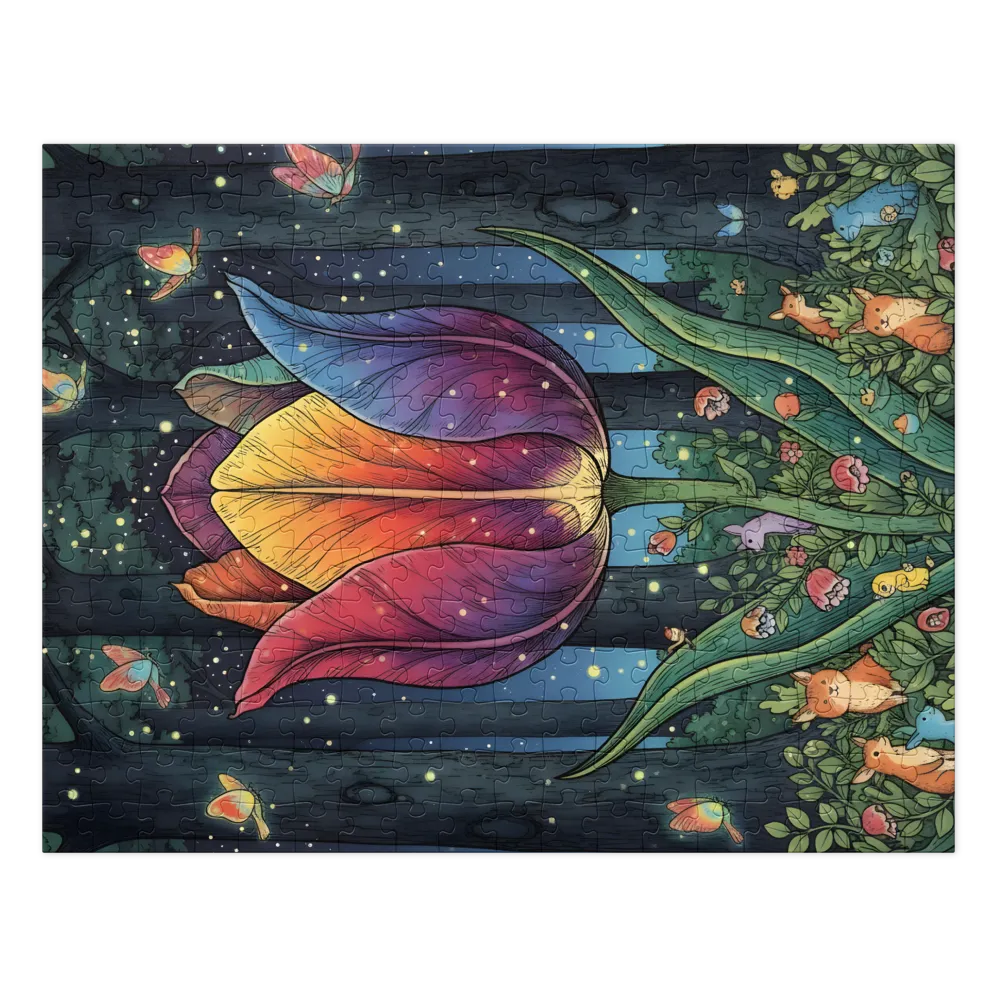 Enchanted Forest Tulip 
 Jigsaw Puzzle in Tin Box