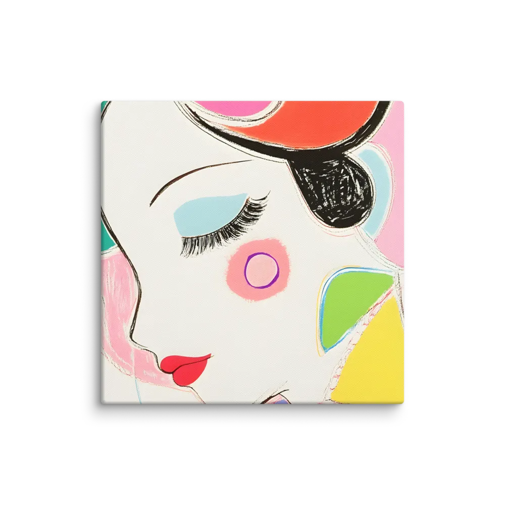 Whimsical Portrait in Colorful Abstraction | Canvas | 16″×16″