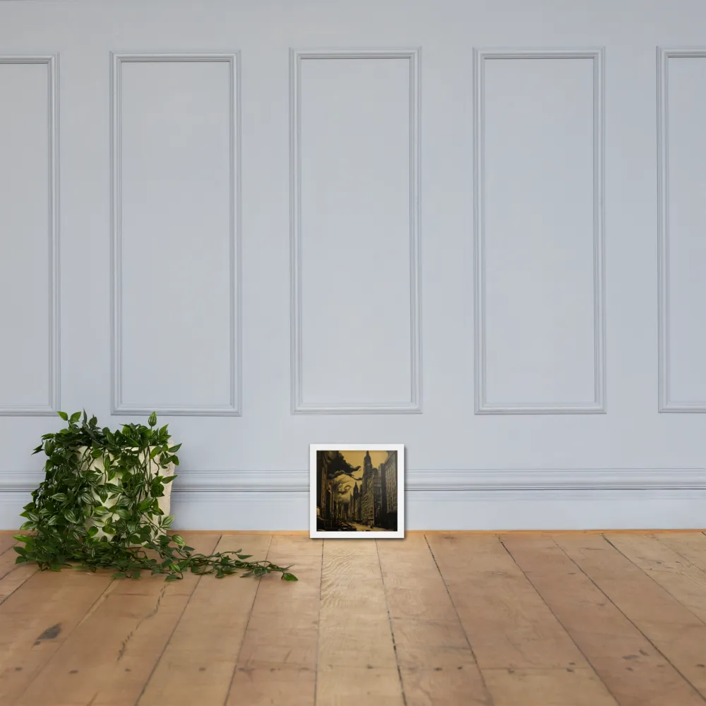 Echoes of a Forgotten Skyline | Poster with White Frame | 10″×10″