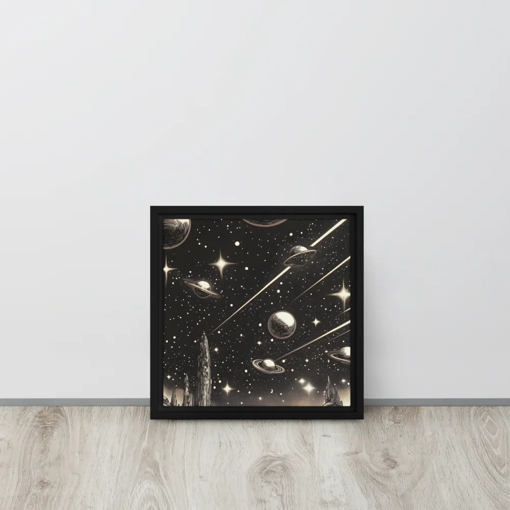 Celestial Reverie | Canvas with Black Frame | 12″×12″