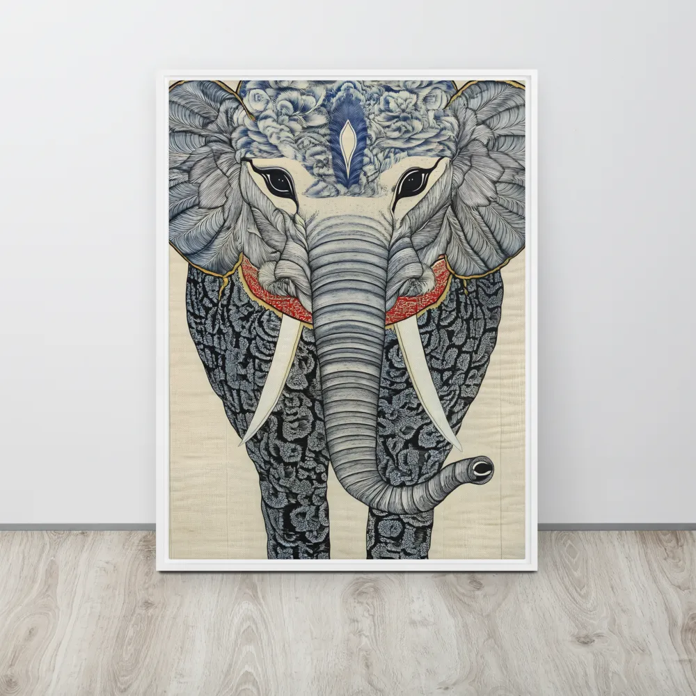 Majesty of the Elephant | Canvas with White Frame | 24″×32″