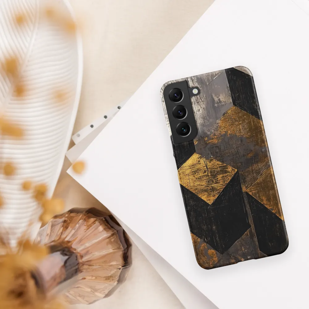 Geometric Harmony in Gold and Black | Phone Case |  S22 Plus | Snap Case | Matte