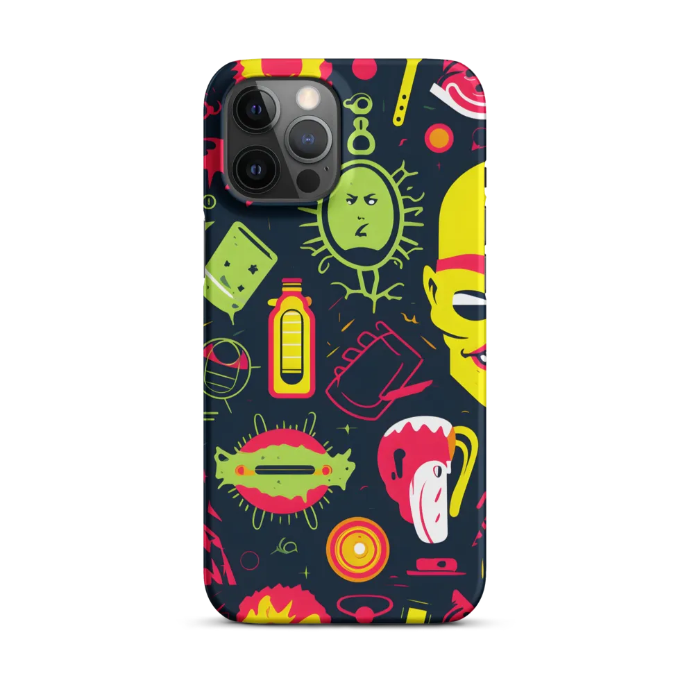 Neon Revelry: A Quirky Exploration of Modern Pop Art | Phone Case |  12 Pro Max | Snap Case | Matte