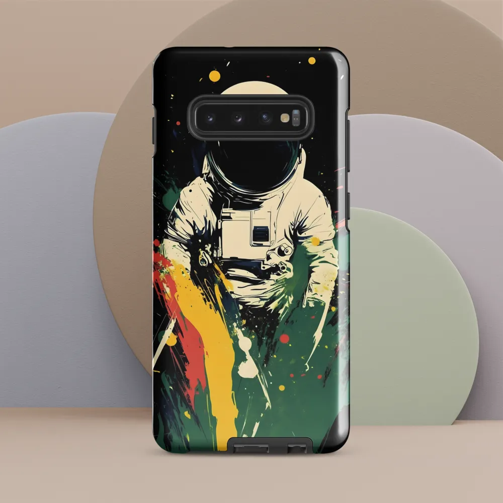 Cosmic Splash: The Astronaut's Journey | Phone Case |  S10 Plus | Tough Case | Glossy