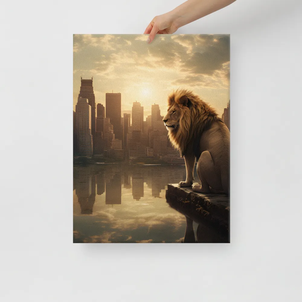 The Lion's Gaze Over the Urban Symphony