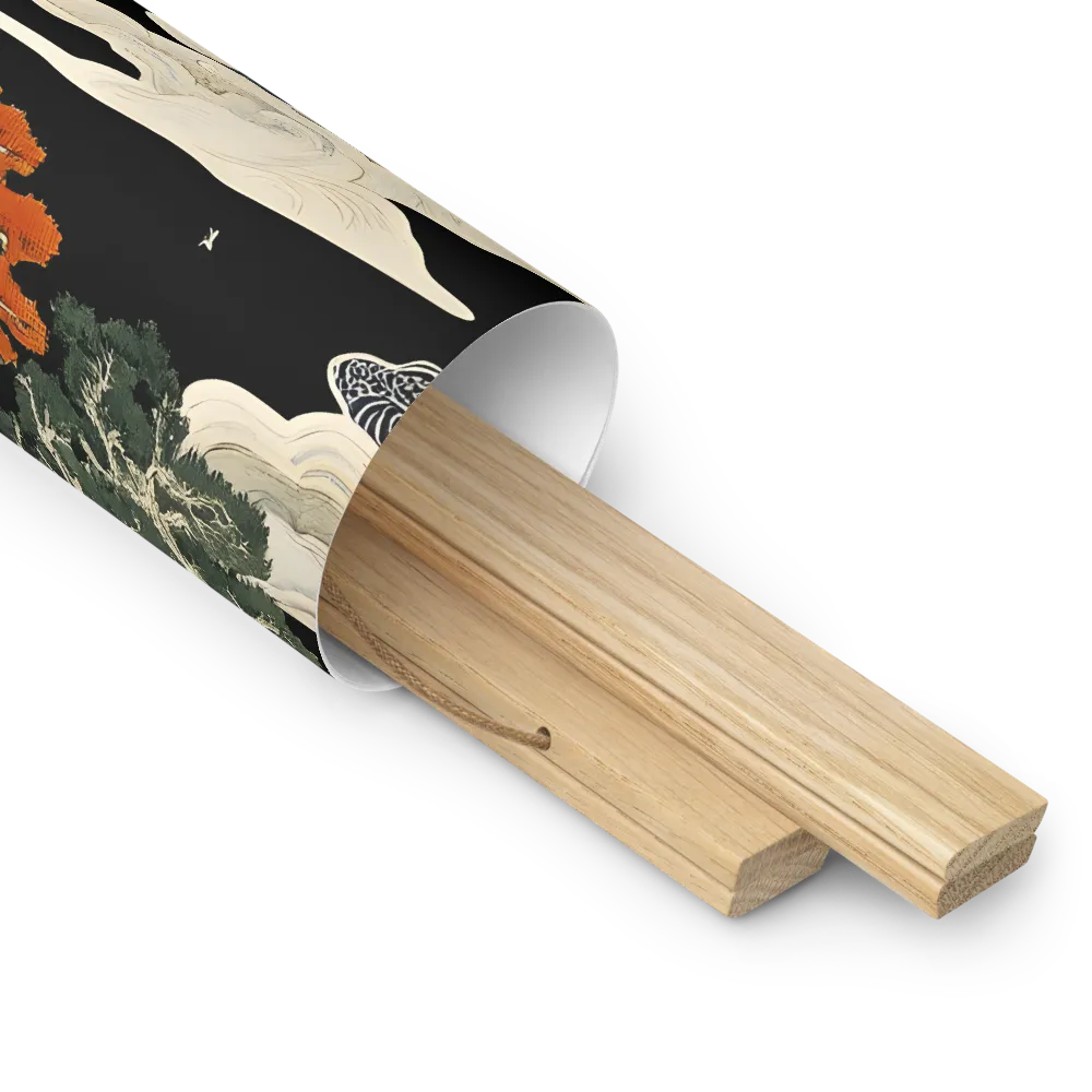 Whispers of the Pagoda | Poster With Oak Wood Hanger | 18″×18″