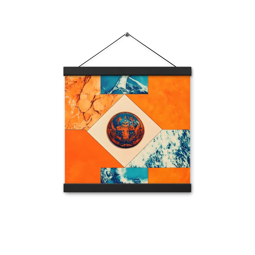 Harmonious Encounters: Abstract Geometry | Poster With Black Wood Hanger | 12″×12″