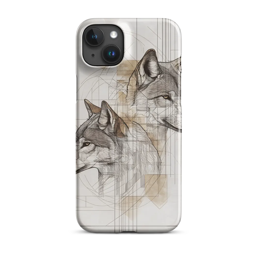 Geometric Harmony: The Essence of Wolves | Phone Case |  15 Plus | Snap Case | Glossy