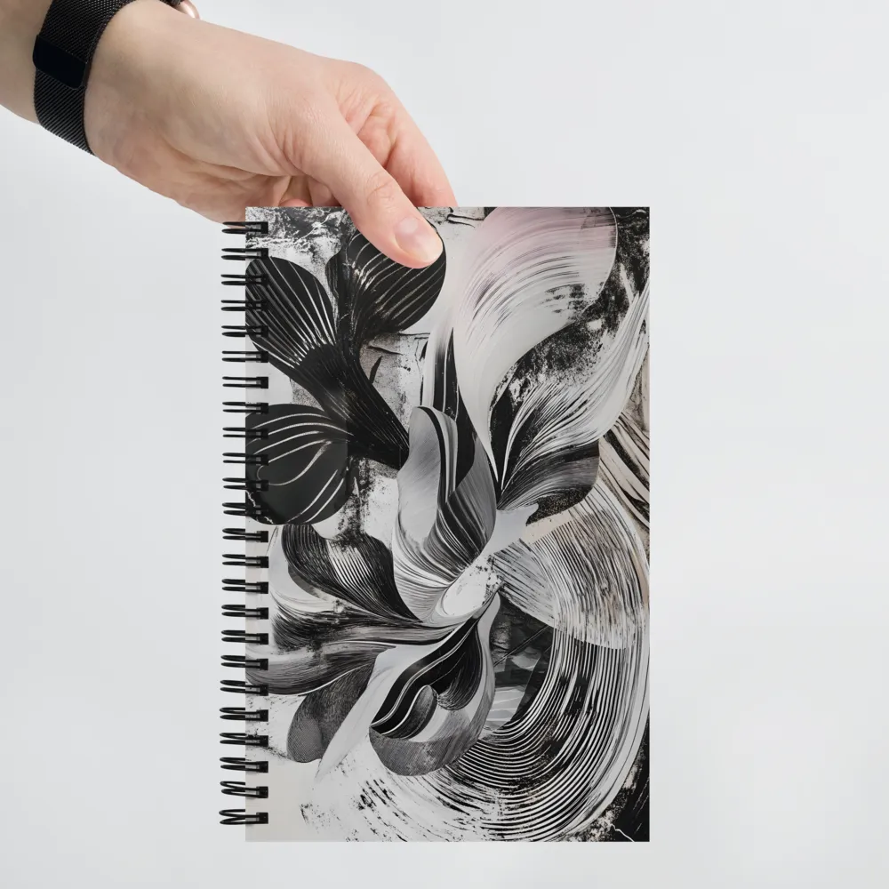 Fluid Harmony in Monochrome | Spiral Notebook