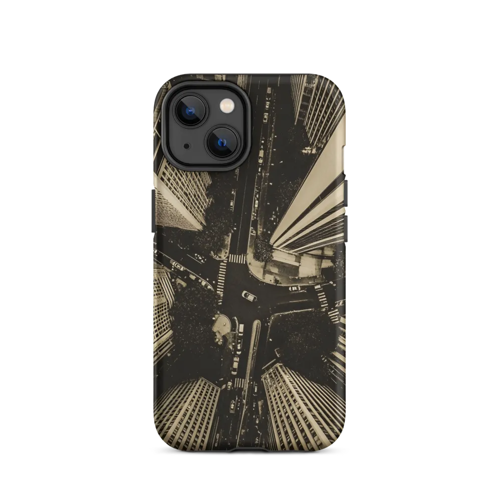 Urban Symphony: Aerial Perspective of City Life | Phone Case |  14 | Tough Case | Matte