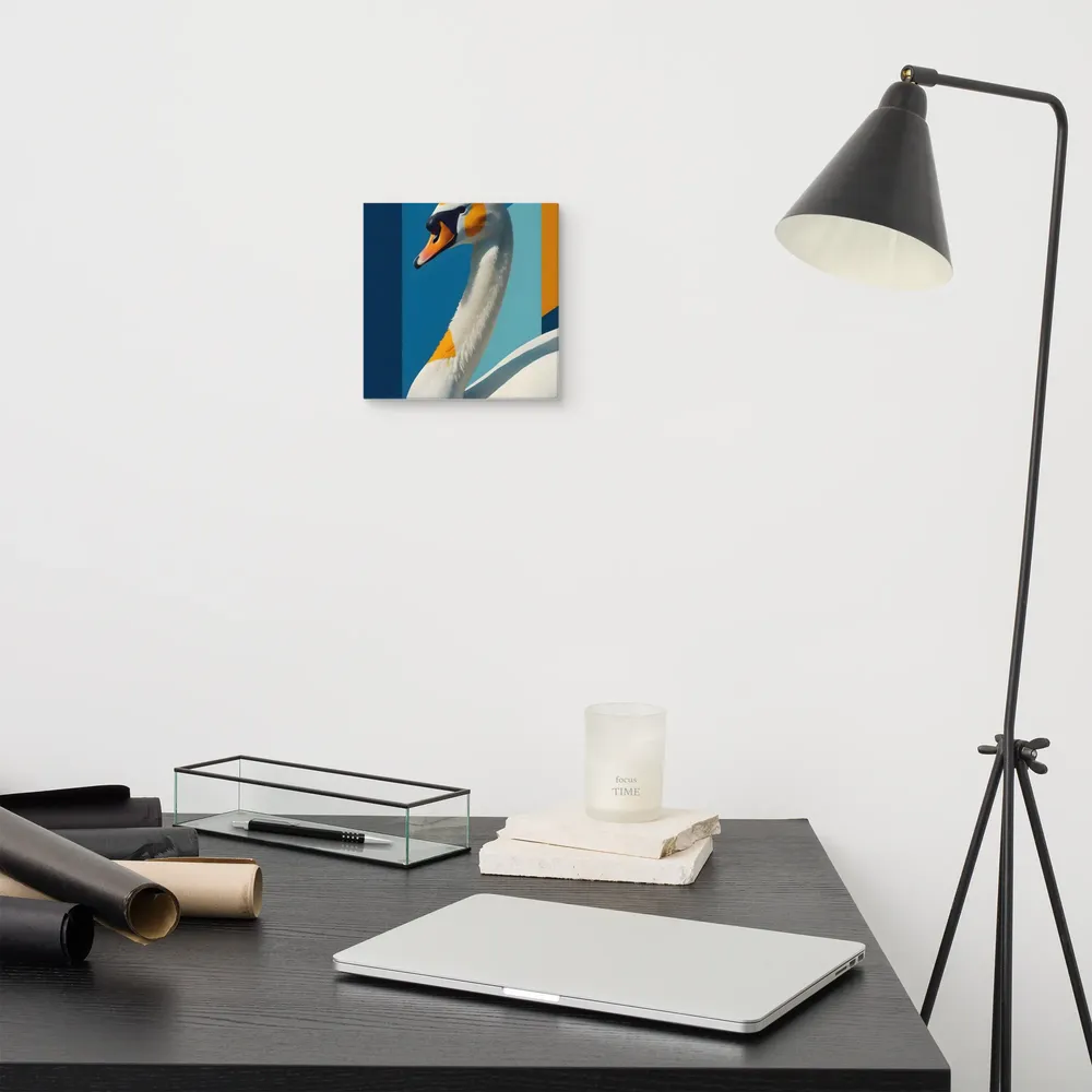 Geometric Swan 
 Canvas | 8″x 8″