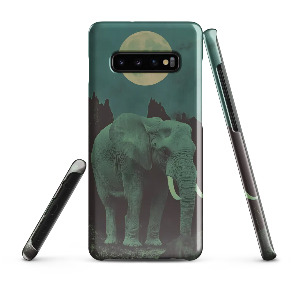 Ethereal Presence: Elephant Under a Full Moon | Phone Case |  S10 Plus | Snap Case | Glossy