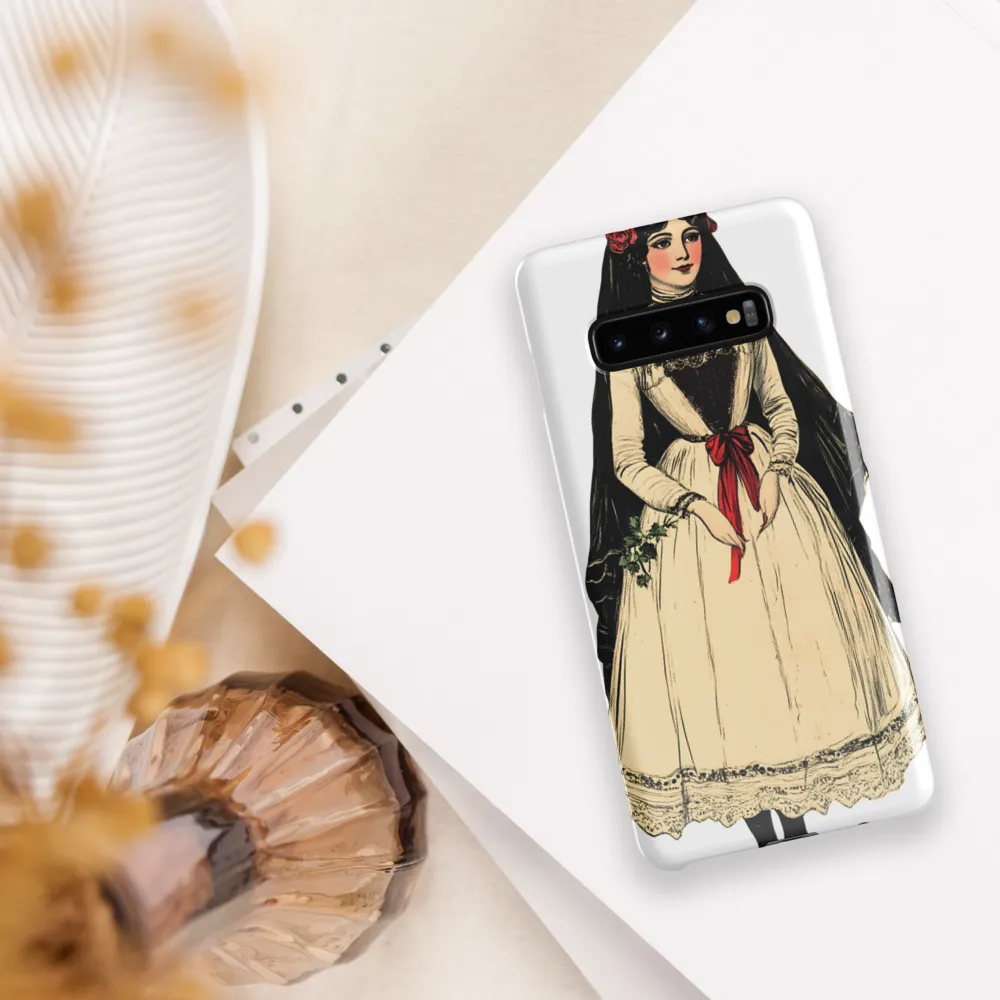 Elegance in Tradition: A Folk Portrait | Phone Case |  S10 Plus | Snap Case | Glossy