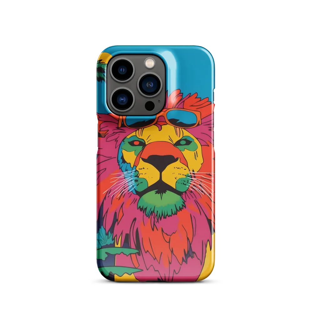 Lion with Sunglasses: A Vibrant Tropical Portrait