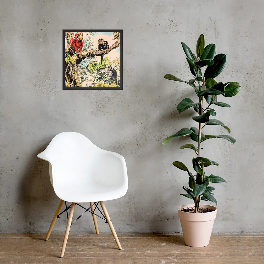 Jungle Harmony | Poster with Black Frame | 18″×18″