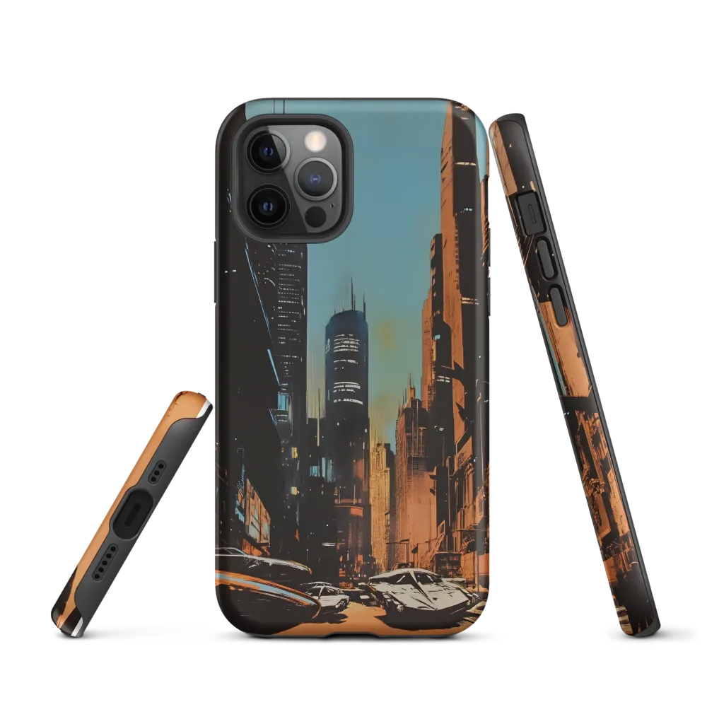 Futuristic Cityscape in Blue and Orange