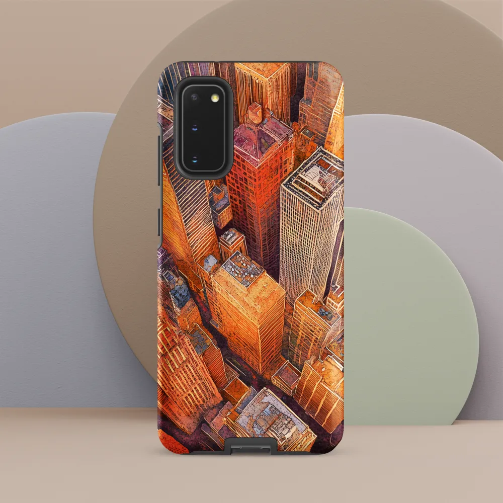 Urban Symphony in Orange and Purple